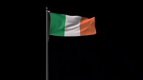 Realistic Waving Flag of Ireland