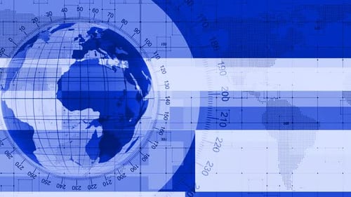 Weiß-Blau-Farbtechnologie-Nachrichten-Hintergrund animiert mit Planet Erde
