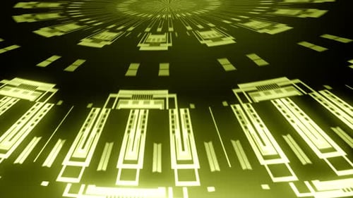 Radial Tech Circle Rays Gold 01