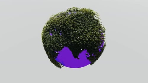 The earth rotates with the purple sea