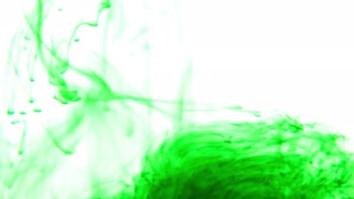 Green ink in water, abstraction video.