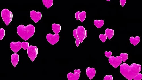 Floating Pink Hearts Motion Background