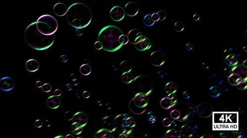 Colorful Iridescent Bubbles Floating Animation Loop