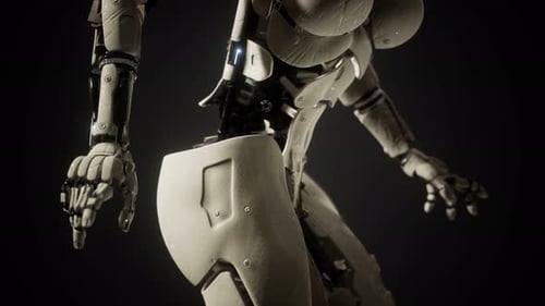Futuristic Robot Android 3D Animation Loop