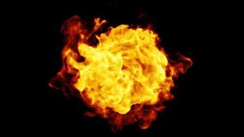 Realistic Fireball Explosion Loop on Black