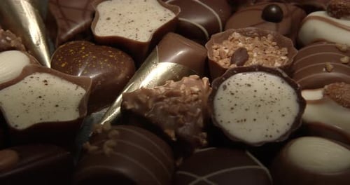 Assorted Gourmet Chocolates Close Up