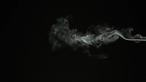 Wispy Smoke Plumes Rising Against a Black Background