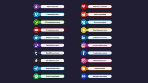 Animated Social Media Lower Thirds Username Display