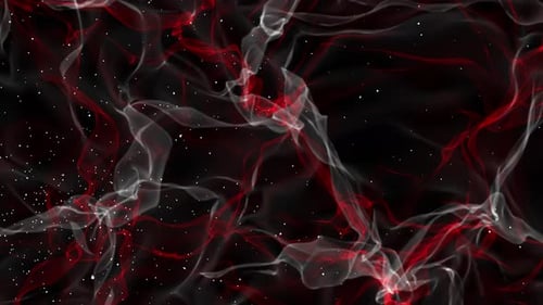 Dynamic Abstract Red White Fluid Flow Background with Particles