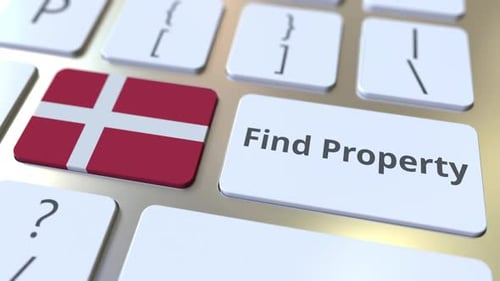 Find Property Text and Flag of Denmark on the Keyboard