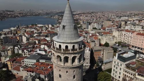 Aerial View Galata Tower Istanbul