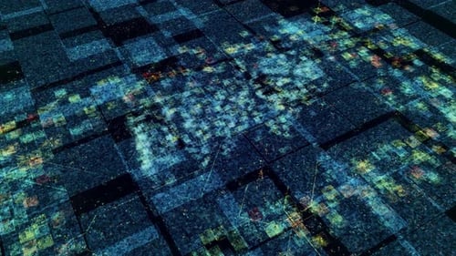 Futuristic Digital Grid Reveals Dynamic Text Animation