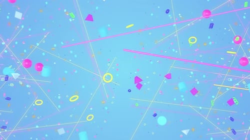 Vibrant Abstract Animated Background with Floating Geometric Shapes