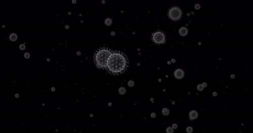 Futuristic Microscopic Virus Particles Spreading Seamless Loop