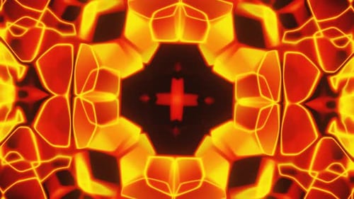 Abstrakte Fast Flash Kaleidoskop Orange und Gelb LED Neon Vj Loop Animation
