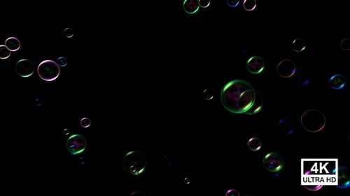 Floating Iridescent Bubbles Transparent Overlay