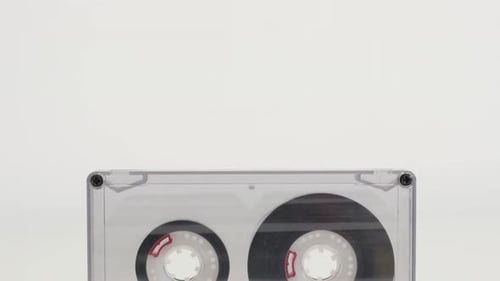 Cassette Tape Spinning Up Close