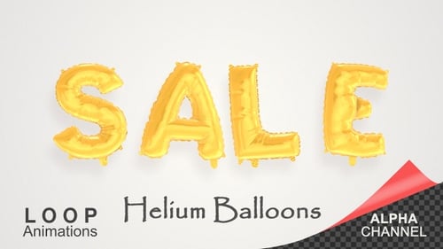 Golden Inflatable Balloon Letters SALE Loop Animation