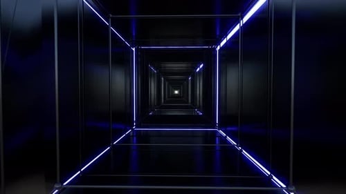 Sauberer futuristischer cooler Ci-Fi-Tunnel, 3D-Rendering-Hintergrund
