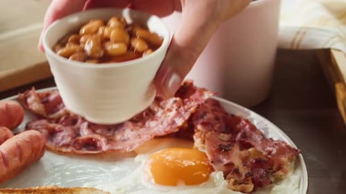 Traditionelles englisches Frühstück Nahaufnahme
