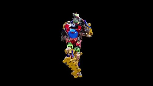 Colorful Toy Robot Dancing Animation