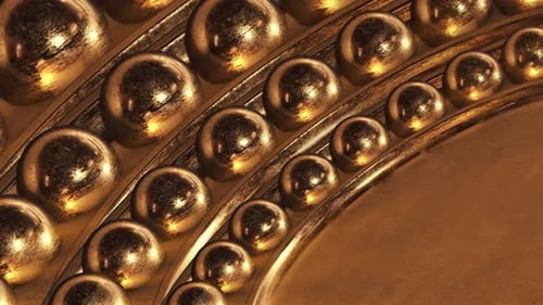 Abstract Golden Spheres Mechanical Loop Background