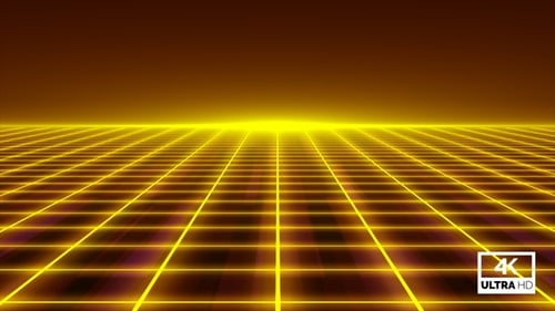 Golden Neon Futuristic Technology Lines Abstract 4K Background Looped V2
