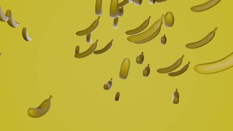 Realistic Peeled and Whole Bananas Falling Animation, Elements Motion ...