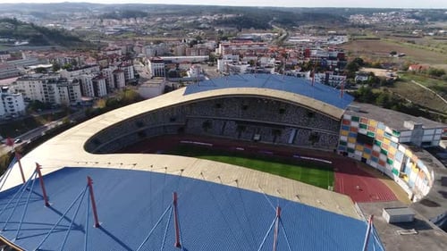 Aerial View of a Stadium Soccer Field