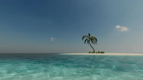 Tropical Island Palm Tree Romantic Floral Design