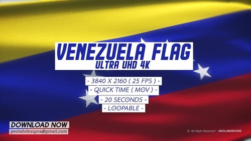 Seamless Looping Waving Venezuela Flag Background