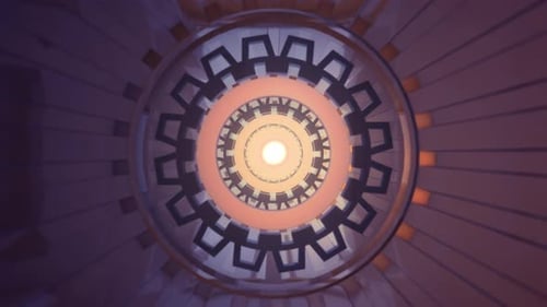 Abstract Geometric Gear Tunnel Flight Animation