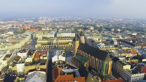Mary's Church on the Main Square in Historical Center of Krakow, Poland