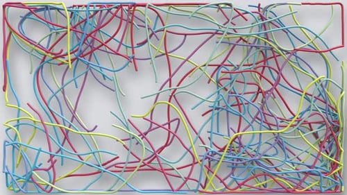 Fluid Abstract Colorful Lines Intertwining Motion Background