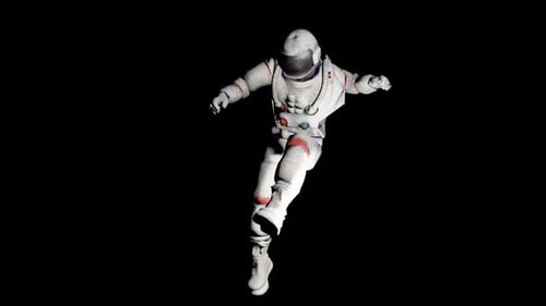 Floating Astronaut in Spacesuit 3D Animation for Sci-Fi Projects