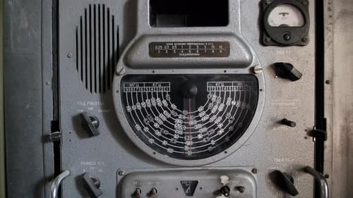 Vintage Electronic Equipment Control Panel Close Up