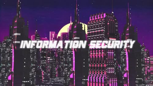 Retro Cyber City Background Information Security