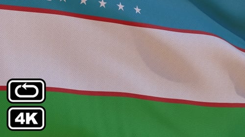 Waving Flag of Uzbekistan
