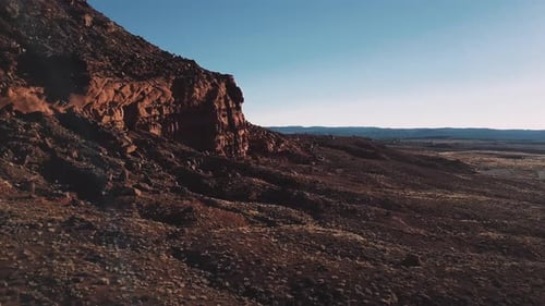 Drone Flying Next To Massive Cliffs and Rocks in Arizona, Incredible Endless Vast Open Spaces