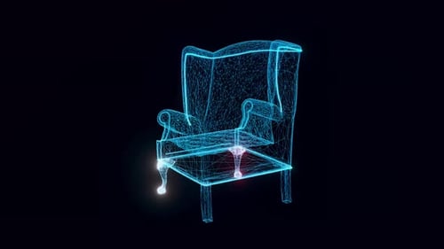 Armchair Hologram Rotating 4k