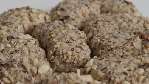 Close Up of Nut Cookies on Plate