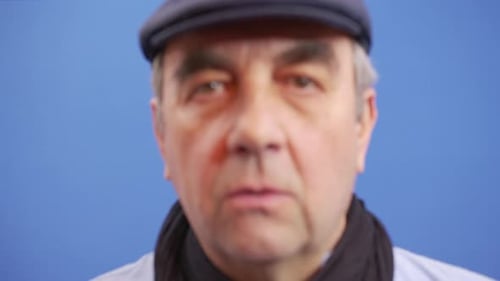 Detailed Close-up of Mature Man's Face