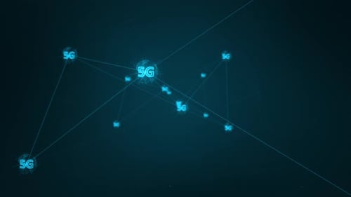 Blaues digitales 5G-Symbol und futuristische Erdkugel-Netzwerkverbindung abstraktes Hintergrundkonzept