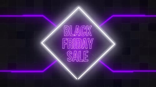 Black Friday Sale Neon Glitch Title Animation