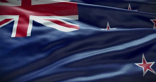 Waving New Zealand Flag Animation