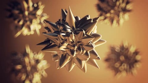 Melting metal morphing geometrical star with changing spike's sharpness. HD