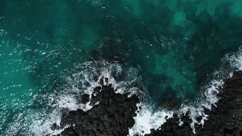Ocean Waves Breaking On Reef