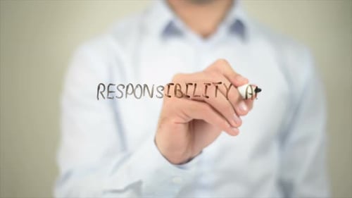 Responsibility Ahead Writing on Transparent Screen