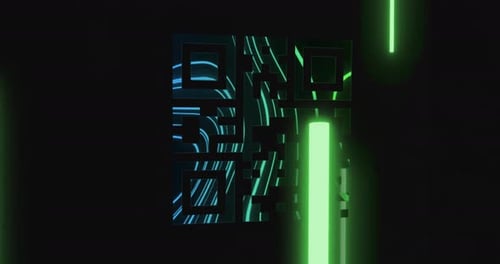 Animation von flackerndem weißen QR-Code