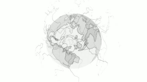 Abstract Digital World Map Globe Rotation Animation